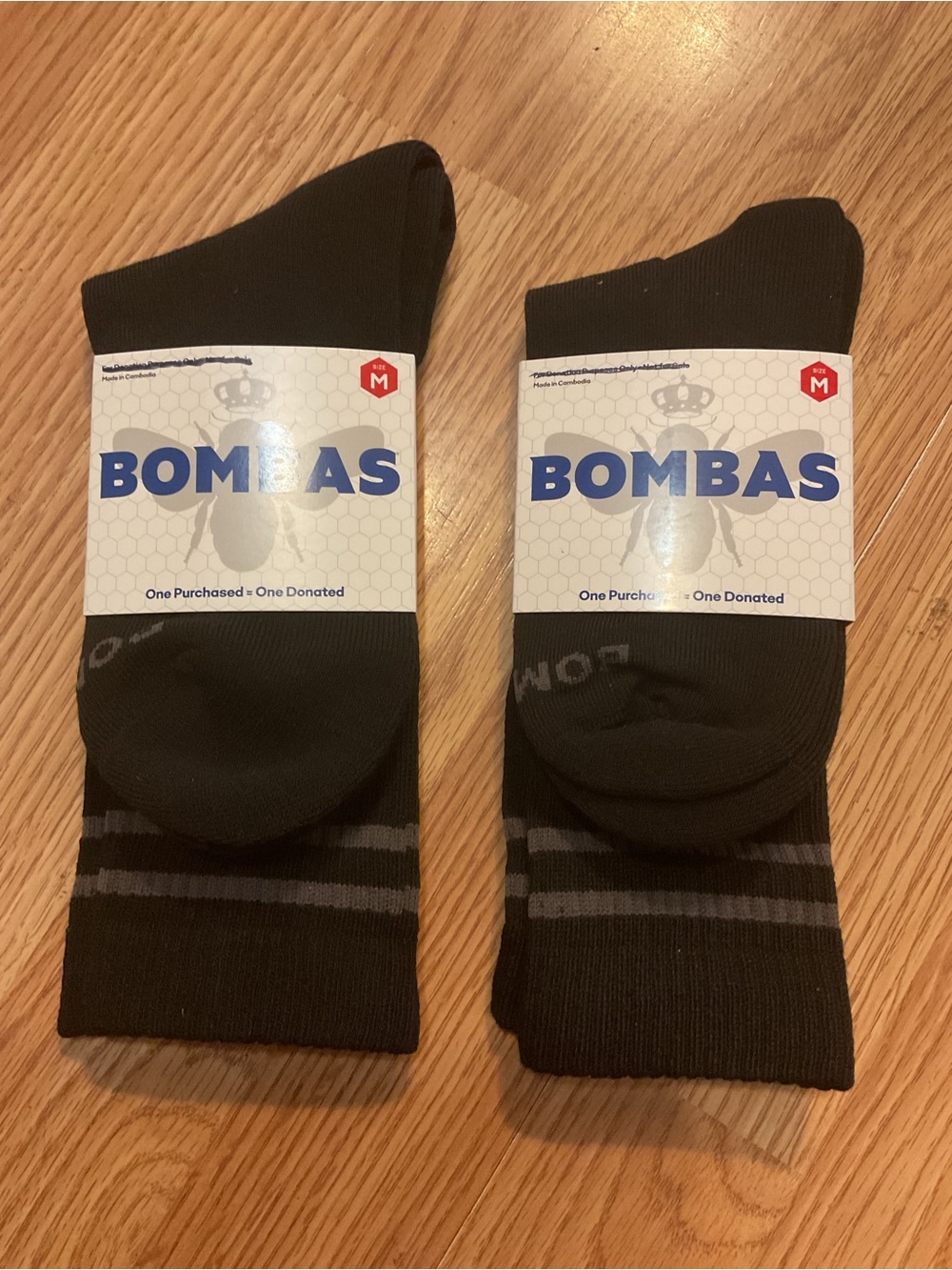 Bombas Men’s Black Mid Calf Socks - Medium 2 Pr.